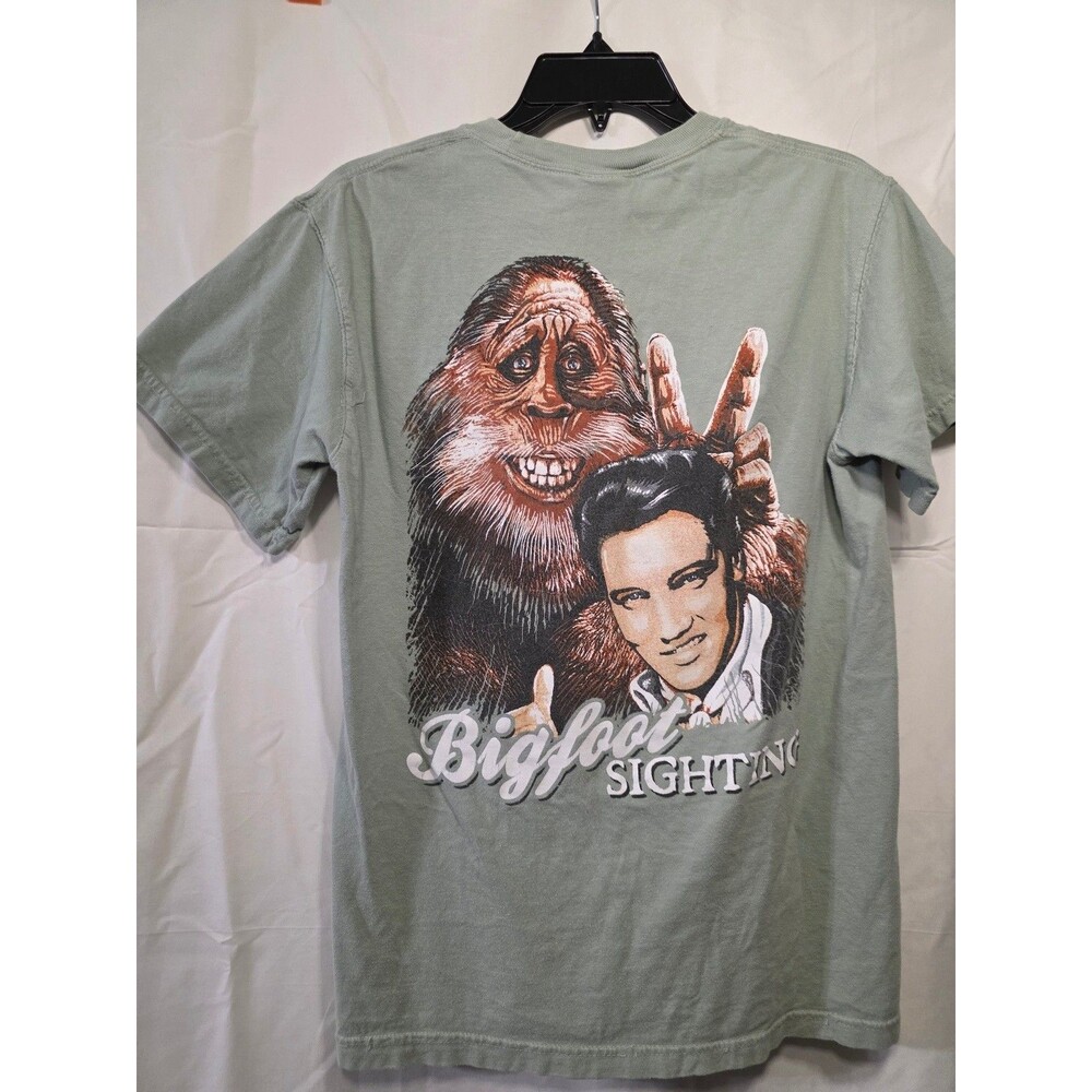 Comfort Colors Bigfoot Believe Graphic T Shirt S Green Heavyweight Cotton - Picture 4 of 5